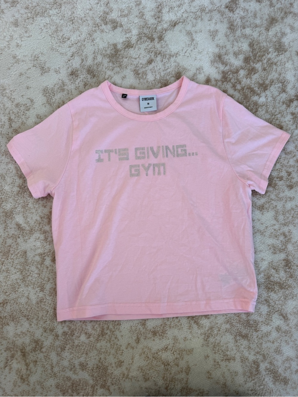 Gymshark Kids Light Pink Rhinestone Graphic Tee